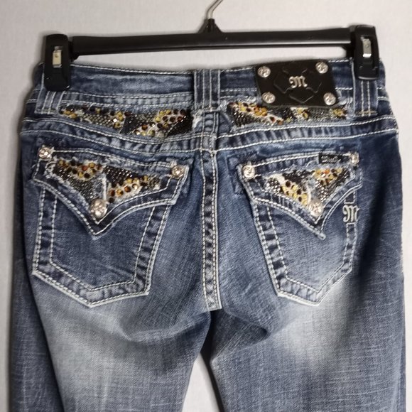 Miss Me Women's Bootcut Embellished Pockets Medium Wash Denim Jeans Size 26 - Picture 5 of 13